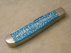 Case XX USA 2019 Christmas Caribbean Blue Bone 6207 Mini Trapper Knife NIB
