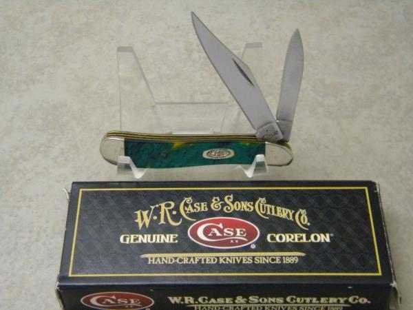 Case XX USA 9220CE Green Corelon 3 Dot Peanut Knife NIB Case XX USA 9220CE Green Corelon 3 Dot Peanut Knife NIB