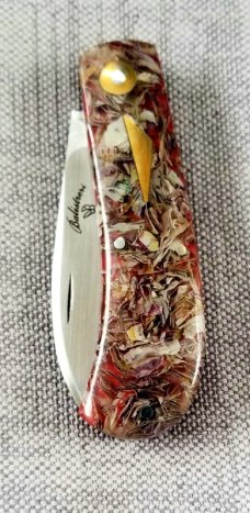 Vincenzo Balistreri Custom Zulu 3.625" clsd, Liracarta, ole Italian money, shadow ..brass accents 