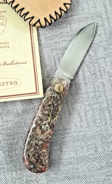 Vincenzo Balistreri Custom Zulu 3.625" clsd, Liracarta, ole Italian money, shadow ..brass accents 