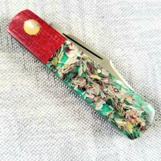Vincenzo Balistreri Custom Barlow 3.625" clsd, Liracarta, ole Italian money, red burlap bolsters 