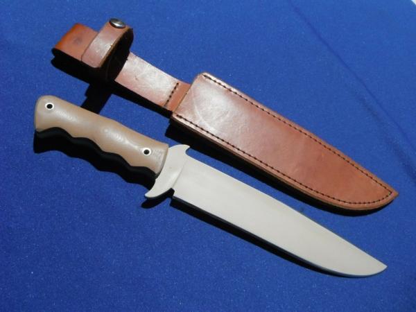 Custom Rusty Polk Handmade Large 14" Bowie Knife, Tactical knife, Hunting Knife, Serial #7, W/Sheath