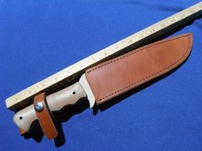 Custom Rusty Polk Handmade Large 14" Bowie Knife, Tactical knife, Hunting Knife, Serial #7, W/Sheath
