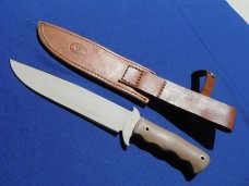 Custom Rusty Polk Handmade Large 14" Bowie Knife, Tactical knife, Hunting Knife, Serial #7, W/Sheath