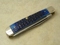Case XX USA 2 Dot "In Search for More Light" Blue Bone Masonic Trapper Knife 