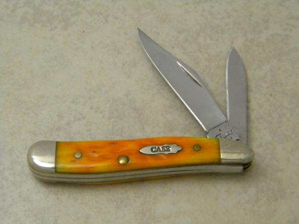 Case XX USA 2 Dot 6220 Orange Bone Peanut Knife Case XX USA 2 Dot 6220 Orange Bone Peanut Knife