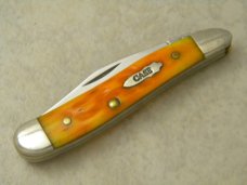 Case XX USA 2 Dot 6220 Orange Bone Peanut Knife