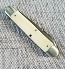 K'roo Custom Warthog Tusk Ivory Equal End, Indian River, Knife, NEW,W/ slip, 3.62" closed
