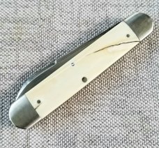 K'roo Custom Warthog Tusk Ivory Equal End, Indian River, Knife, NEW,W/ slip, 3.62" closed