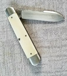 K'roo Custom Warthog Tusk Ivory Equal End, Indian River, Knife, NEW,W/ slip, 3.62" closed