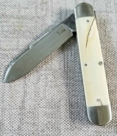 K'roo Custom Warthog Tusk Ivory Equal End, Indian River, Knife, NEW,W/ slip, 3.62" closed