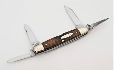 CASE TESTED XX (1920-40) 64055 PU Greenbone 4 Blade Small Cigar Knife VERY RARE