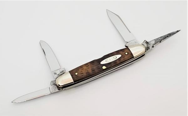 CASE TESTED XX (1920-40) 64055 PU Greenbone 4 Blade Small Cigar Knife  VERY RARE 