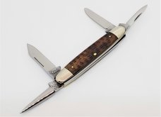 CASE TESTED XX (1920-40) 64055 PU Greenbone 4 Blade Small Cigar Knife  VERY RARE 