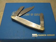 Edge Mark Solingen Germany History of Cutlery Knife Grinding Pearl Stockman Knife in Box