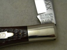 Case Classic 1990 Dark Brown Bone Bomb Shield 61050 SAB Coke Bottle Folding Hunter Knife in Box