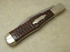 Case Classic 1990 Dark Brown Bone Bomb Shield 61050 SAB Coke Bottle Folding Hunter Knife in Box