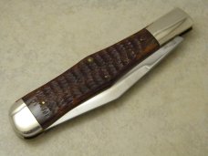 Case Classic 1990 Dark Brown Bone Bomb Shield 61050 SAB Coke Bottle Folding Hunter Knife in Box