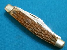 VINTAGE STAINLESS JAPAN SK-1 JIGGED BONE 3 BLADE STOCKMAN FOLDING POCKET JACK KNIFE KNIVES OLD