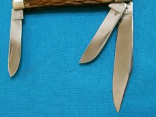 VINTAGE STAINLESS JAPAN SK-1 JIGGED BONE 3 BLADE STOCKMAN FOLDING POCKET JACK KNIFE KNIVES OLD