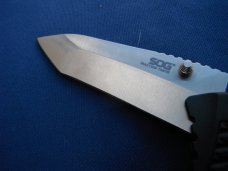 SOG Traction Tanto Lockback Folding Knife 3.5" 5Cr13MoV Steel Blade Black Handle