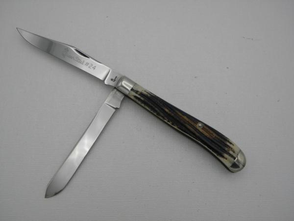 Queen Cutlery #24 Slim Trapper Winterbottom bone:  4 1/16” closed, 1958 - 1960