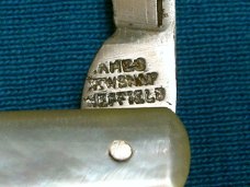 VINTAGE ANTIQUE AMES NEW SNAP SHEFFIELD ENGLAND PEARL SERPENTINE FOLDING POCKET PEN KNIFE KNIVES OLD