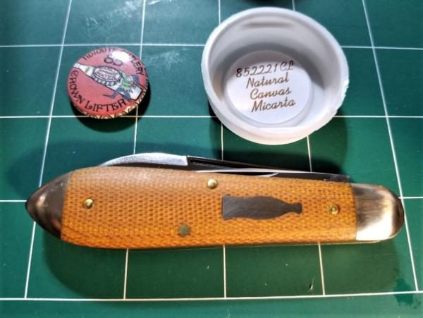 Great Eastern Cutlery Tidioute #85 Cap Lifter Knife Natural Canvas Micarta NIT