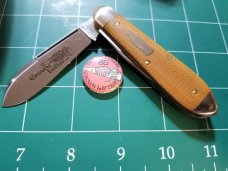 Great Eastern Cutlery Tidioute #85 Cap Lifter Knife Natural Canvas Micarta NIT