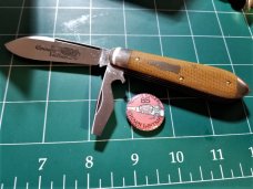 Great Eastern Cutlery Tidioute #85 Cap Lifter Knife Natural Canvas Micarta NIT