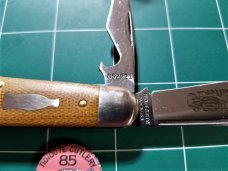 Great Eastern Cutlery Tidioute #85 Cap Lifter Knife Natural Canvas Micarta NIT