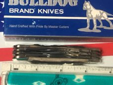 1996 Bulldog Brand 5 Blade Knife w/ Great Stag Handles -NOS & NM