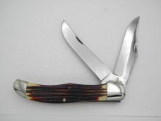 Queen Cutlery 39 Folding Hunter with burnt orange imitation Winterbottom bone