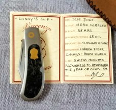 Vincenzo Balistreri Custom Lanny , 4.25" clsd upscaled Bose pattern , titanium & carbon fiber handle
