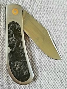Vincenzo Balistreri Custom Lanny , 4.25" clsd upscaled Bose pattern , titanium & carbon fiber handle
