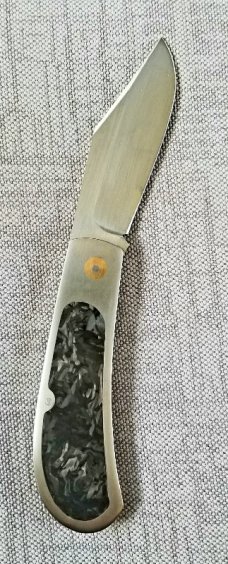 Vincenzo Balistreri Custom Lanny , 4.25" clsd upscaled Bose pattern , titanium & carbon fiber handle