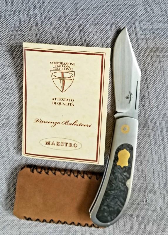Vincenzo Balistreri Custom Lanny , 4.25" clsd upscaled Bose pattern , titanium & carbon fiber handle