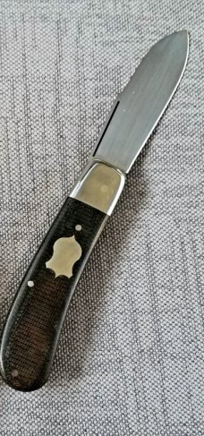 Vincenzo Balistreri Custom Trapper, 3.75" clsd c70 blade, that carbon like 1095, od micarta