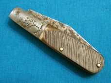 VINTAGE BOKER TREE BRAND 493 BARLOW BAREHEAD SAWCUT DELRIN FOLDING POCKET PEN KNIFE KNIVES OLD