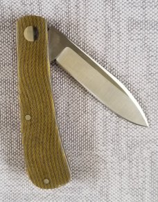 Jeffrey  Mitchell custom shadow Zulu knife, OD Ripple Micarta. CPM-154, 3.75" filework SALE  