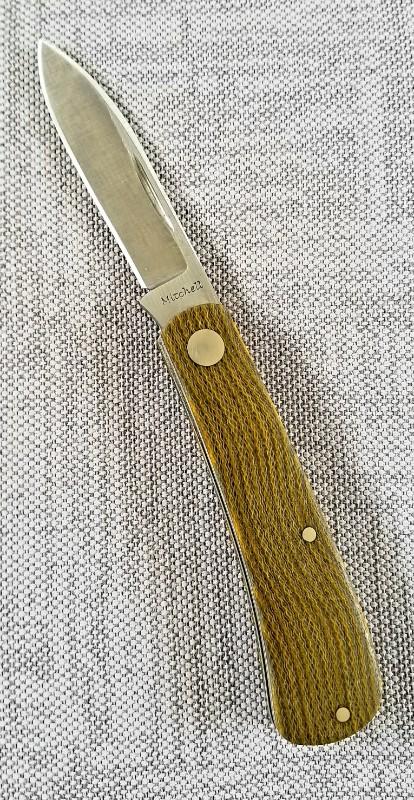 Jeffrey  Mitchell custom shadow Zulu knife, OD Ripple Micarta. CPM-154, 3.75" filework SALE  