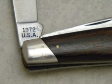 A Bowen Knife Atlanta USA Small Wood Stockman Knife c.1972