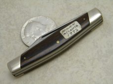 A Bowen Knife Atlanta USA Small Wood Stockman Knife c.1972