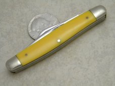 Queen Steel #9A USA Etched Yellow Stockman Knife