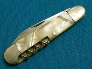 VINTAGE ESKILSTUNA HUGO FOLDING POCKET KNIFE KNIVES OLD CHAMPAGNE CORKSCREW BARTENDER SOMMELIER