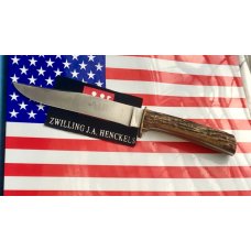 Vintage J A Henckels Mdl 602 - 5 12 Skinning Hunting Camping knife -Great STAG Handles