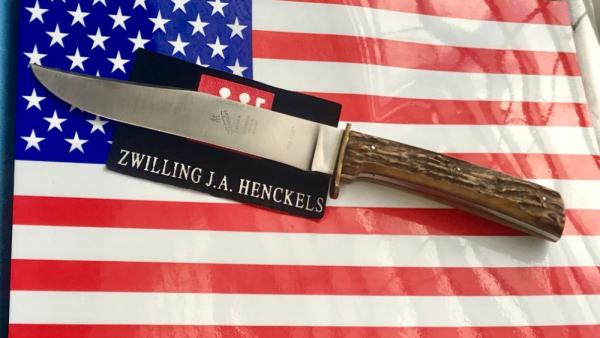 Vintage J A Henckels Mdl# 602 - 5 1/2 Skinning /Hunting /Camping knife -Great STAG Handles! Vintage J A Henckels Mdl# 602 - 5 1/2 Skinning /Hunting /Camping knife -Great STAG Handles!