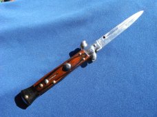 Italy Swivel Bolster Release  Bayonet Blade Italian Stiletto Switchblade Knife.  THAT'S ITALIAN!!!