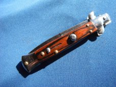 Italy Swivel Bolster Release  Bayonet Blade Italian Stiletto Switchblade Knife.  THAT'S ITALIAN!!!