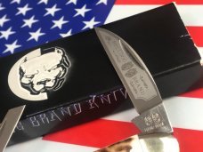 Vintage HAND MADE Bulldog Brand Whittler w/ Great Looking Stag Pocket Worn Looking Handles & NOS
